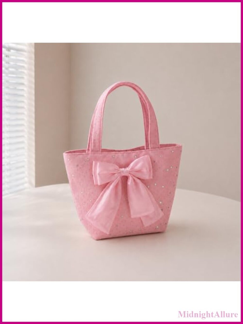 Large Canvas Tote Bag with Bow Folded Design Spacious Handbag
